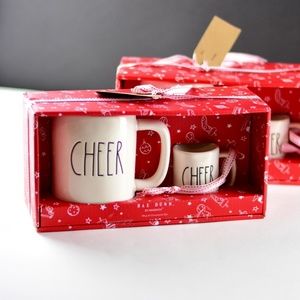 Rae Dunn Cheer Mug and Ornament set